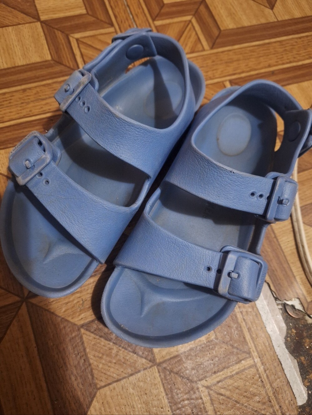 Birkenstock Kids Adjustable Double-Strap Sandals in Dusty Blue